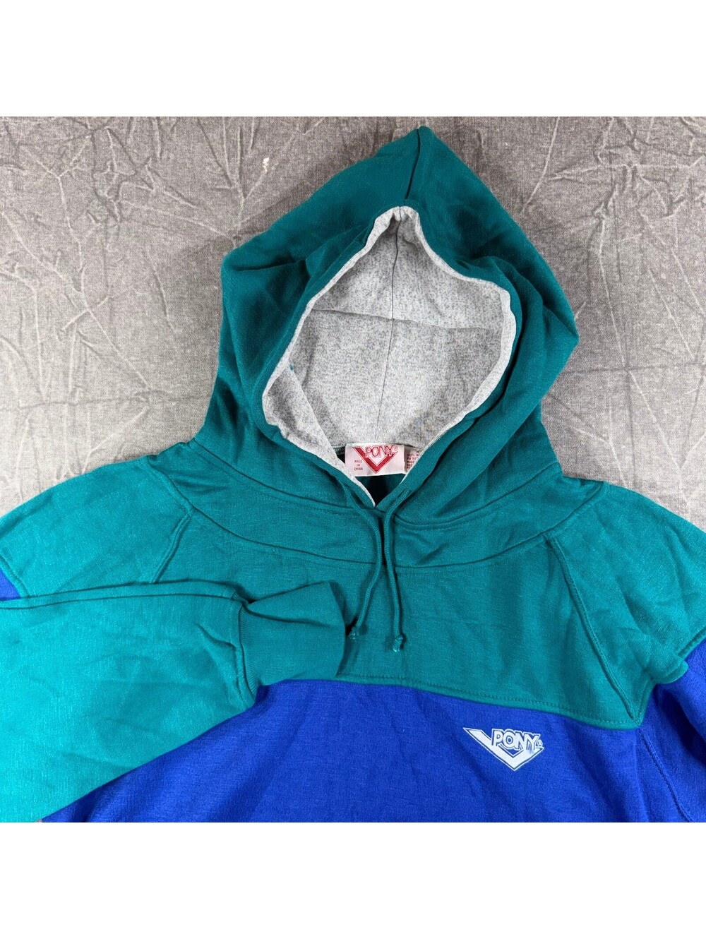 Pony Sweater Men's M Turquoise Hoodie Vintage Y2K